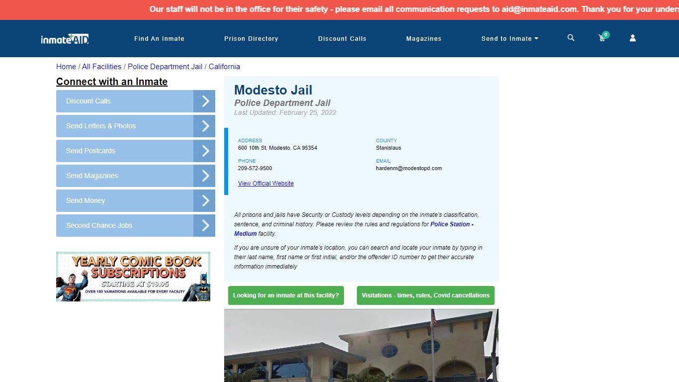 Modesto Jail & Inmate Search - Modesto, CA